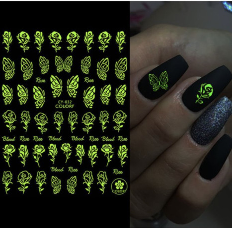 glow-in-the-dark-luminous-butterfly-rose-nail-stickers-big-1